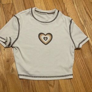 Cream color with brown. Cropped